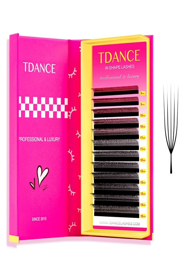 TDANCE U Lash Extensions 2D 3D 4D 5D UU Lash Fans Eyelash Extension U Shaped Natural Volume Lashes Extension Soft Matte Black Lashes(UU-5D-0.07-D,8-15mm) - Image 1